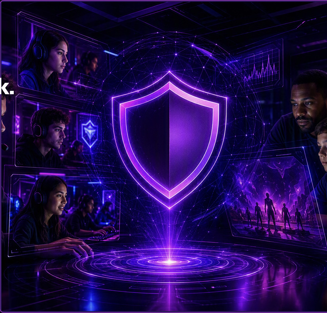 Virtue Reality governed AI gaming safety visual